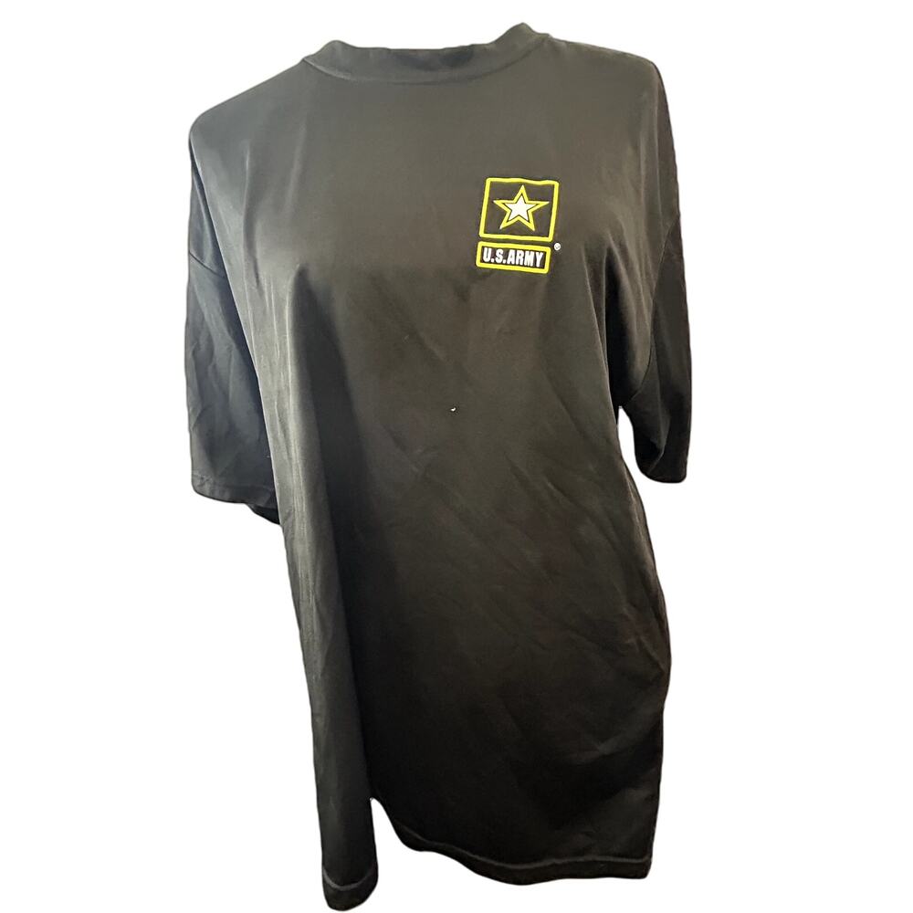SKU 2253 US Army Jersey T-Shirt Men Large Black Gold White Short Sleeve Military